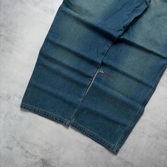 Y2K FUBU The Collection Grunge Corduroy Baggy Denim Jeans - Picture 4 of 8